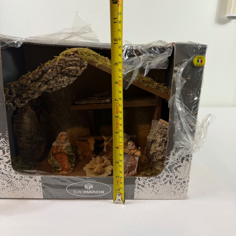 Euromarchi Made In Italy Nativity Hand-Painted Presepe Holy Family Stable‎ NEW - Picture 10 of 12